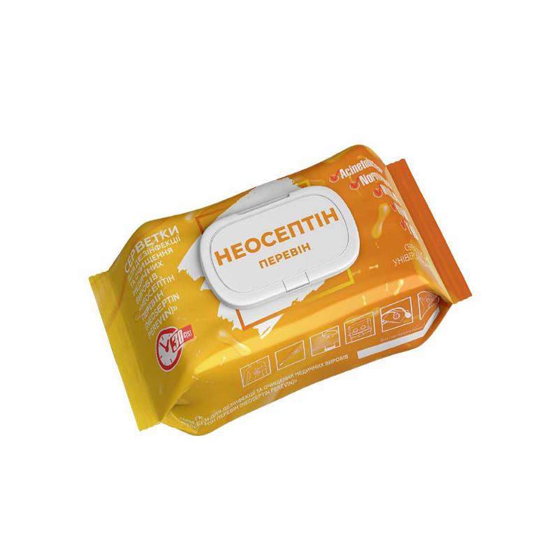 Серветки для дезінфекції та очищення медичних виробів «Неосептін Перевін (Neoseptin Perevin)», універсальні, №120